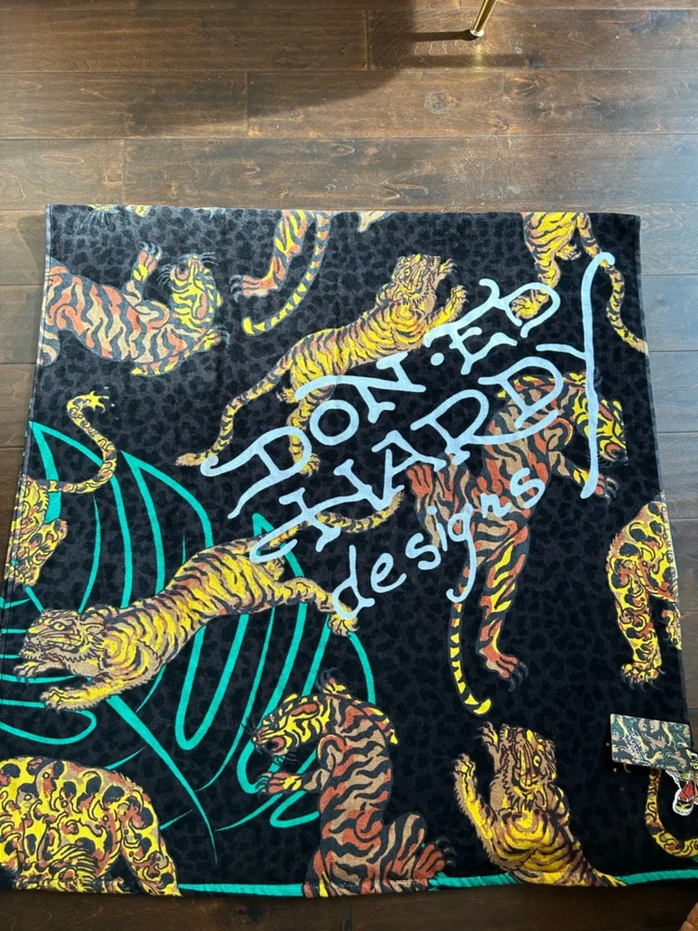 Don Ed Hardy Beach Towel Brand New Tigers 36”x72” Leopard Print